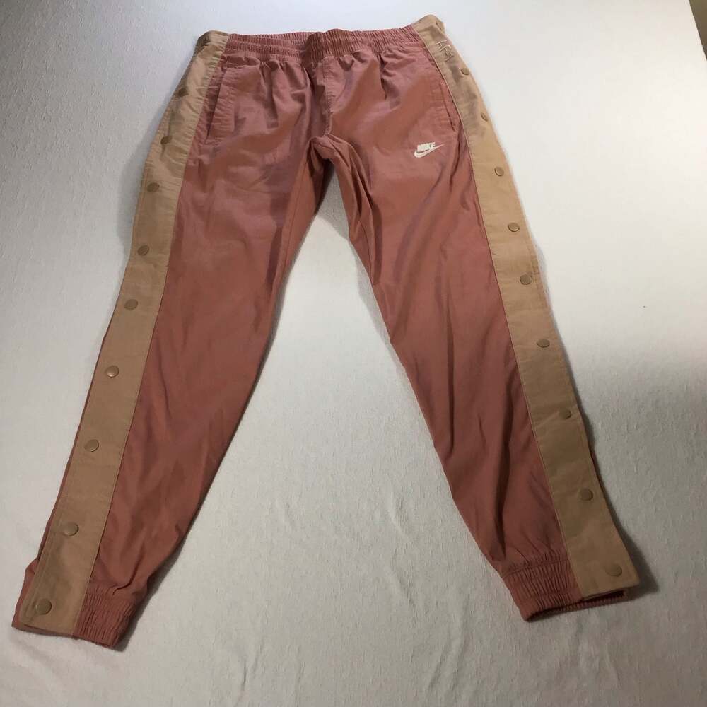 Nike Sportswear AF1 Women's Snap Track Pants Medium Red Stardust Pink Sporty - Picture 2 of 10